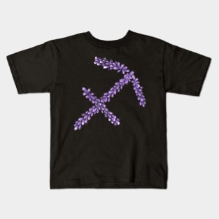 Hand Drawn Lavender Sagittarius Zodiac Sign in Watercolor and Ink Kids T-Shirt